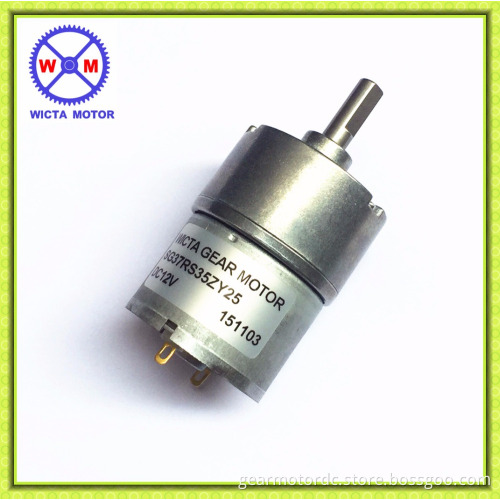 Metal shaft D-CUT 37mm diameter reversible high torque 24vdc gear motor